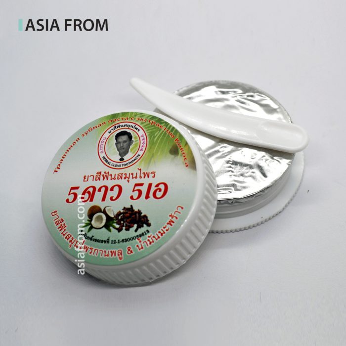 Зубная паста с гвоздикой и кокосом 5 STARS Clove & Coconut Oil Herbal, 25 г — изображение 2