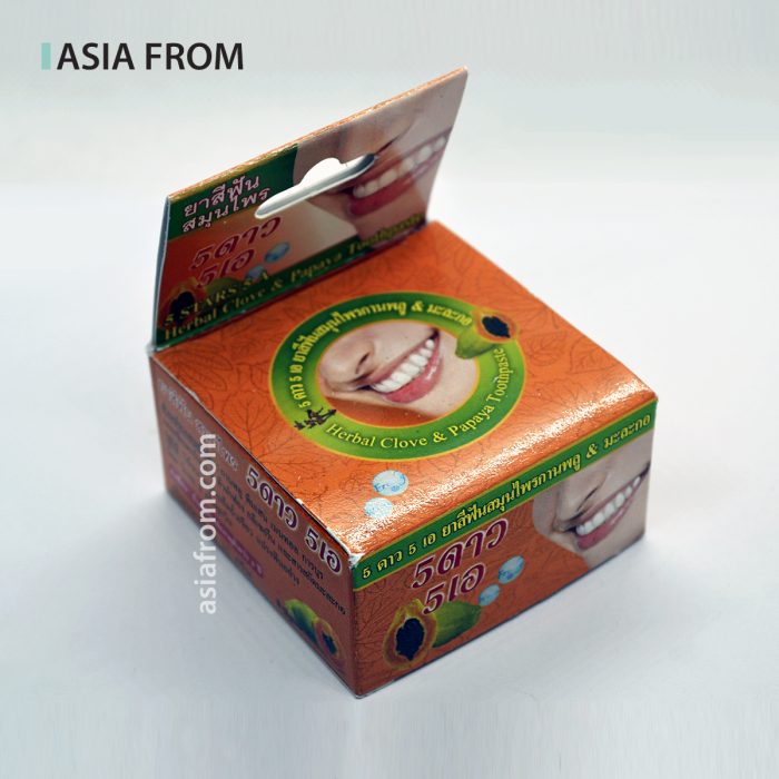 Зубная паста с гвоздикой и папайей 5 STARS Herbal Clove & Papaya, 25 г