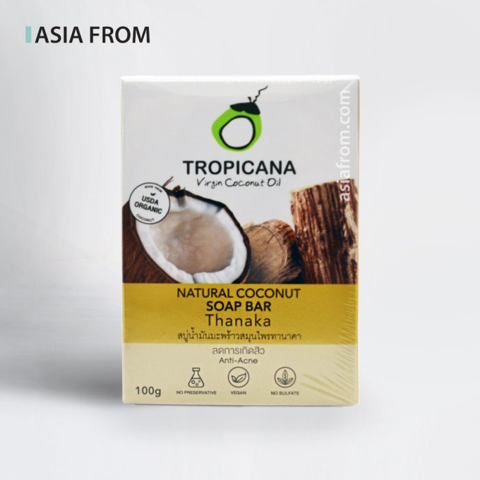 Мыло Анти-акне TROPICANA Coconut Soap Bar Thanaka, 100 г