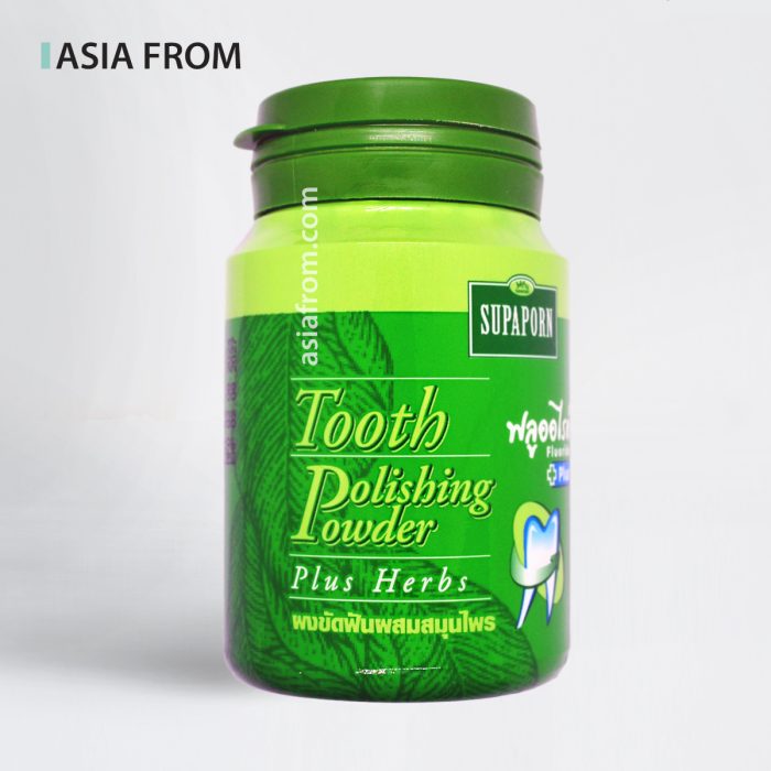 Зубной порошок с травами SUPAPORN Plus Herbs, зелёный, 90 г