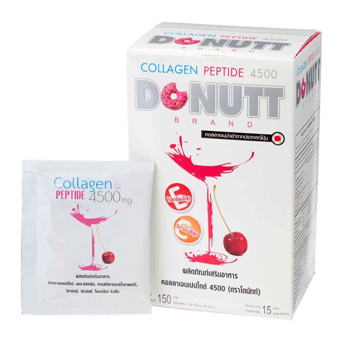 Коллаген для кожи, антиоксидант – Donutt Collagen Peptide 4500 мг, 15 саше по 10 г